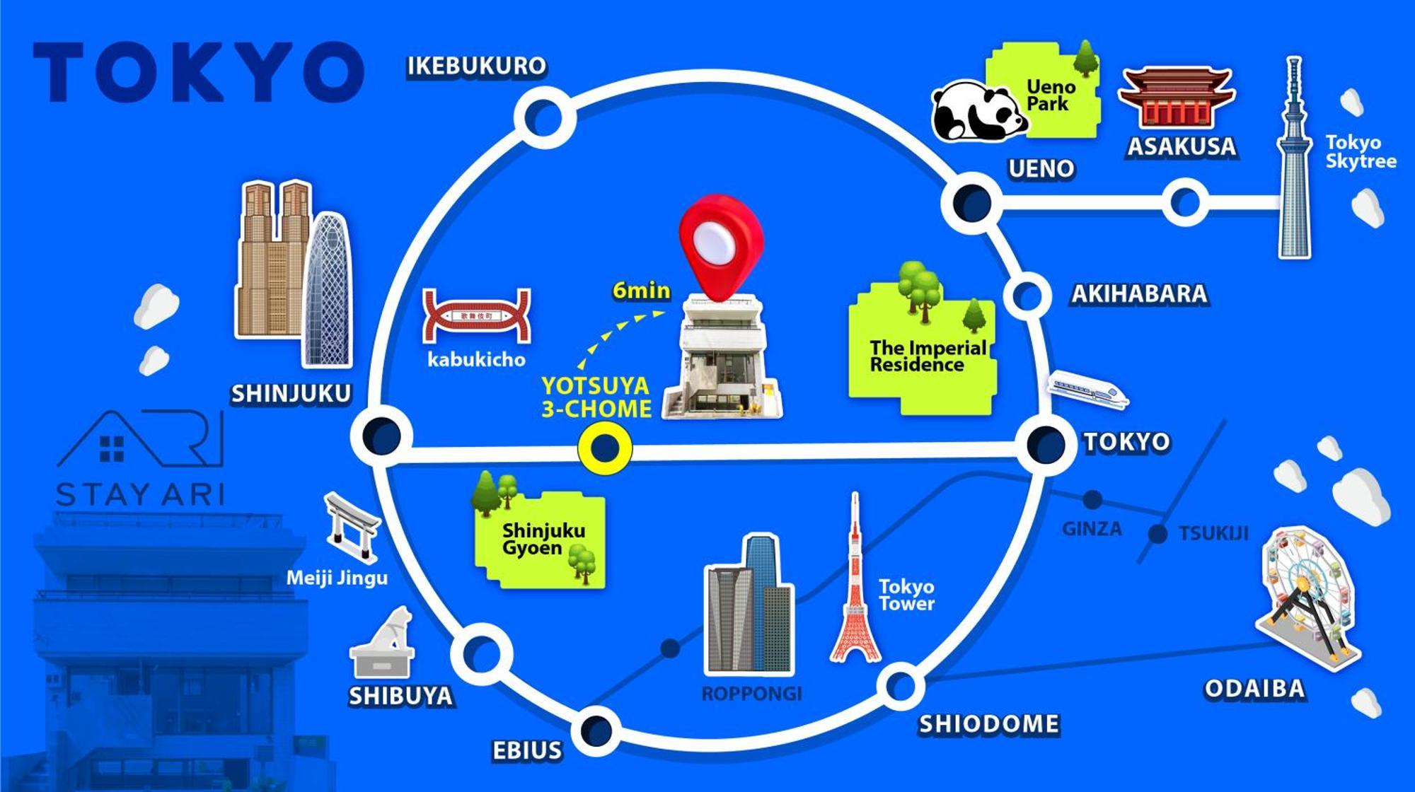 Stay Ari Shinjuku Gyoen 6Min Walk طوكيو المظهر الخارجي الصورة